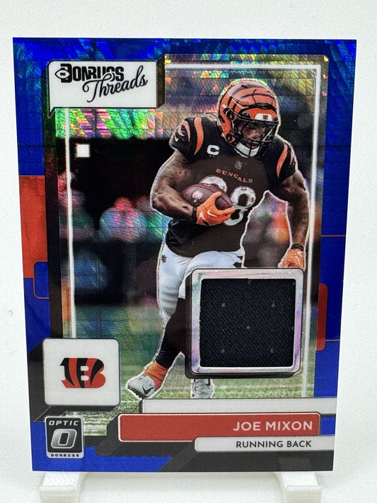 2022 Donruss Optic Joe Mixon Blue Hyper Threads Prizm #DT-JM Bengals Patch