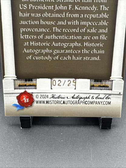 JOHN F. KENNEDY 2025 HISTORIC POTUS DNA HAIR STRAND SAMPLE 2/25