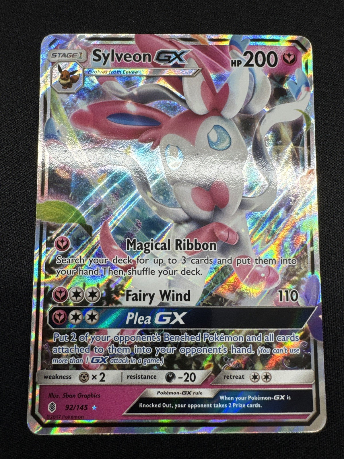 Pokémon Sylveon GX 92/145 SM-Guardians Rising Ultra Rare Holo LP