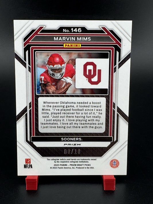 2023 Panini Prizm Draft Picks - Marvin Mims #146 Gold Prizm /10(RC) Broncos OK