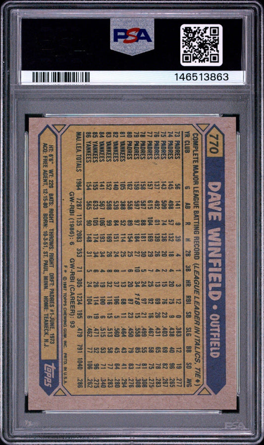 1987 Topps - Dave Winfield #770