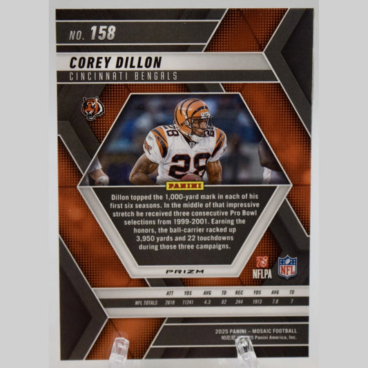 Corey Dillon - 2025 Panini Mosaic Reactive Yellow Prizm #158 - Bengals