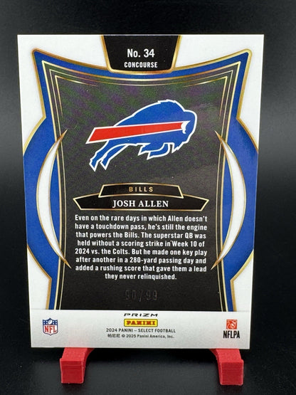 2024 Panini Select Josh Allen Concourse Red Prizm #/99 Bills