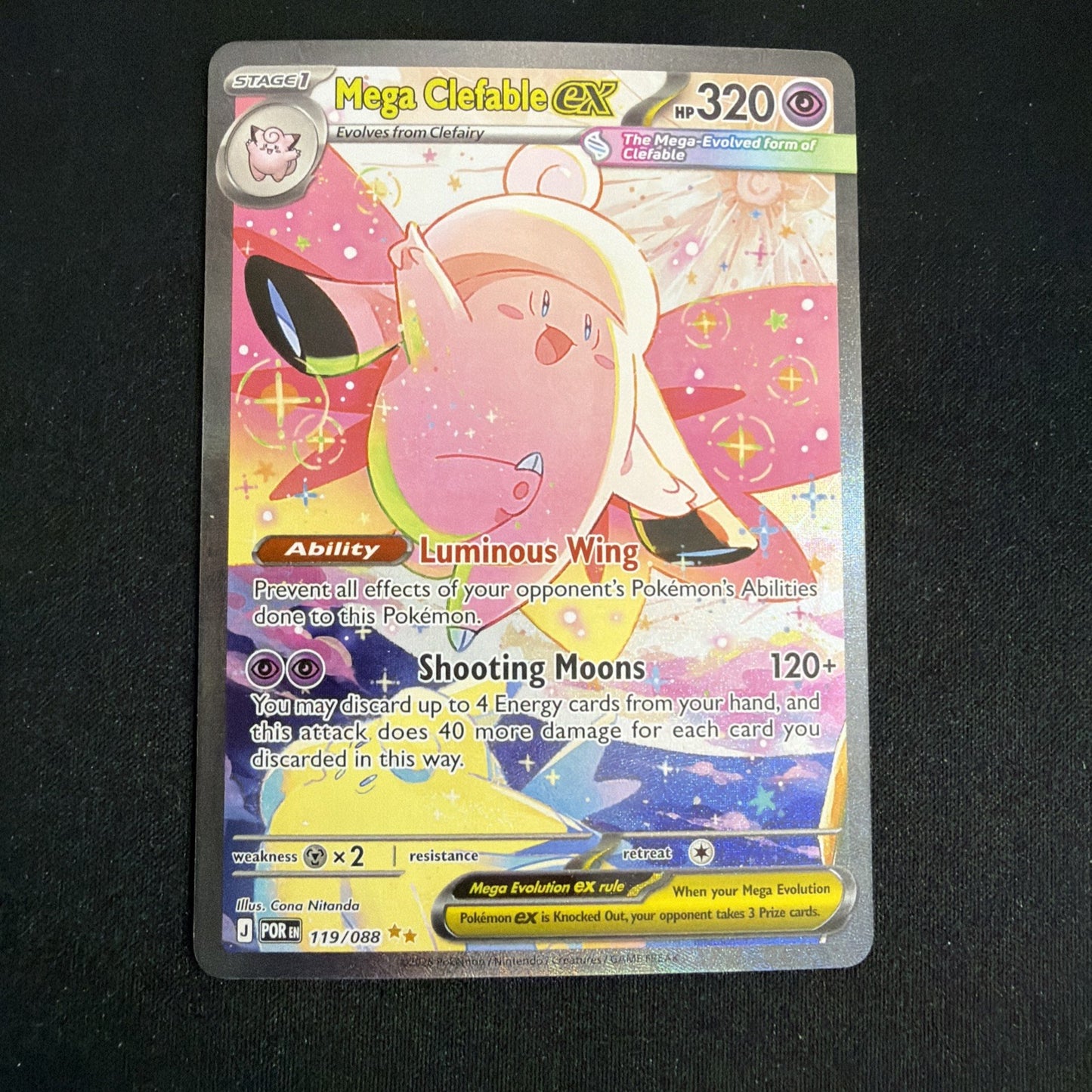 Mega Clefable ex 119/088 And Clefairy 094/088 Perfect Order Holo Pair
