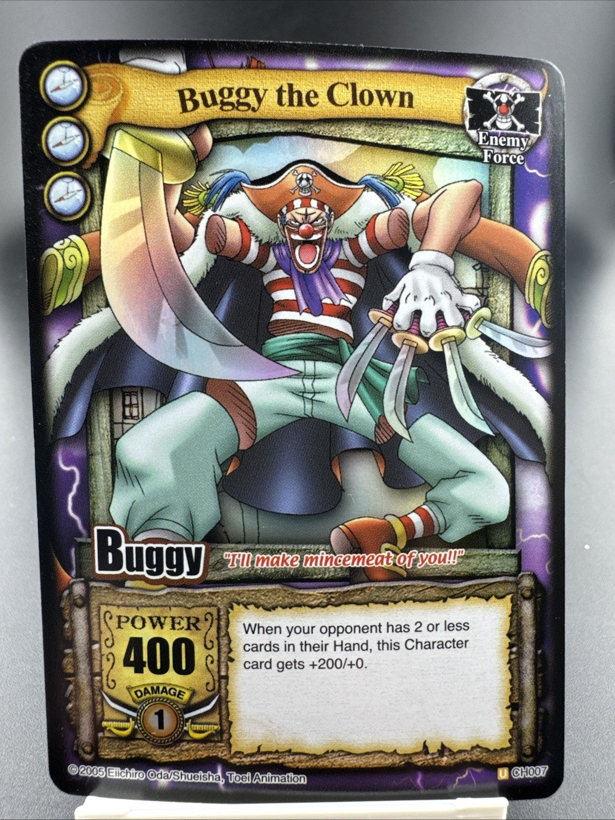 One Piece CCG Buggy the Clown Holofoil 2005 Vintage English