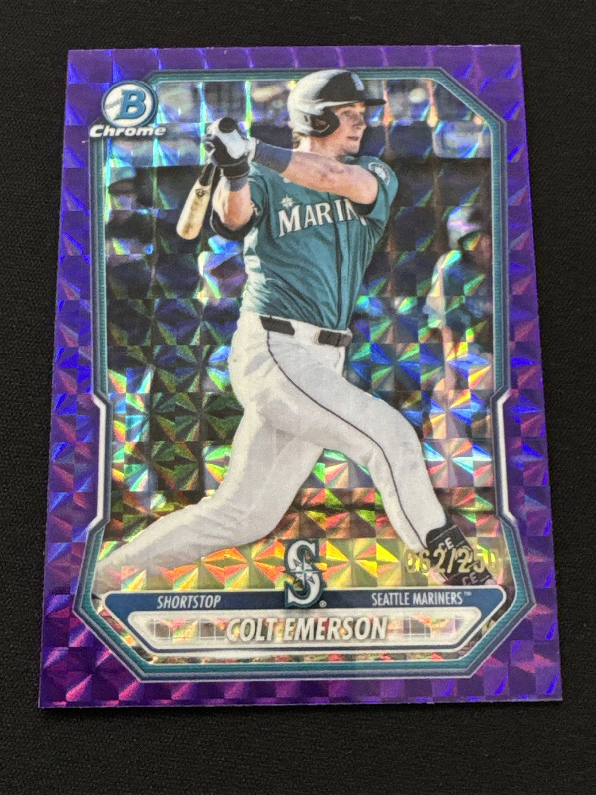 2026 Bowman Chrome Colt Emerson BCP-108 Geometric Purple Refractor /250