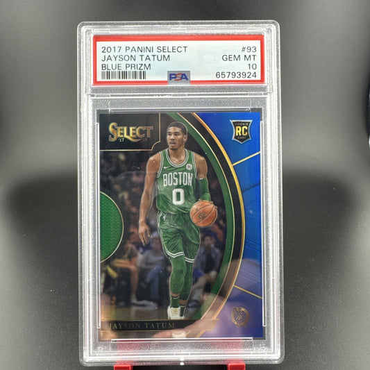 Panini Select 2017-18 Jayson Tatum Rookie Blue Prizm 61/299 93 PSA 10