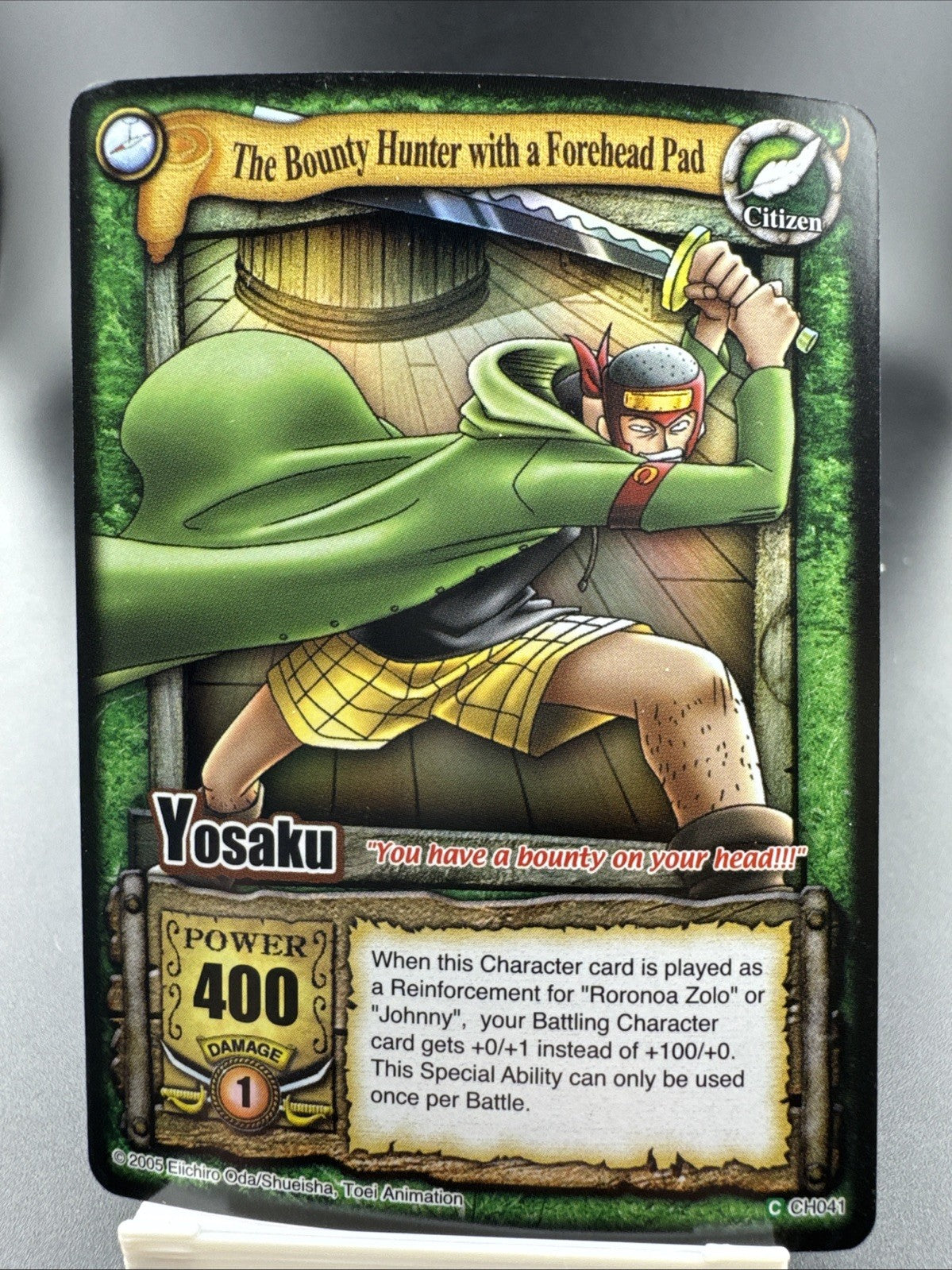 Bandai One Piece CCG Card Yosaku The Bounty Hunter With A Forehead Pad Holo