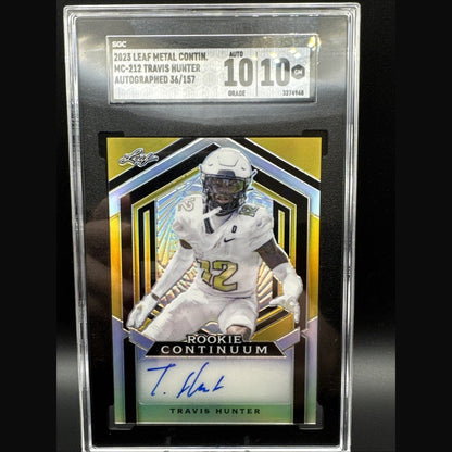 2023 Leaf Metal Travis Hunter MC-212 Autographed 36/157 SGC GM 10 Auto 10