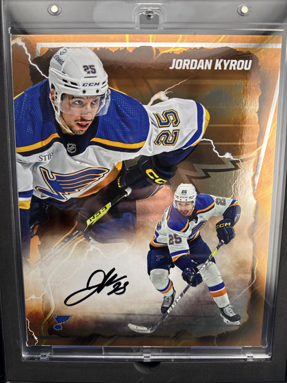 Under Wraps Fanatics 8x10 Autographed Photo Jordan Kyrou 17/25 St Louis Blues