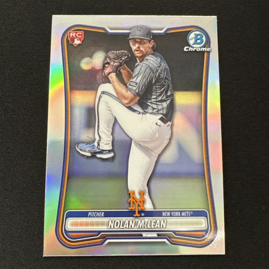 Nolan McLean 2026 Bowman Chrome RED ROOKIE LOGO Refractor RC #85 Mets