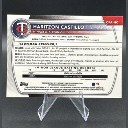 2025 Bowman Chrome #CPA-HC Haritzon Castillo Autograph 1st Bowman