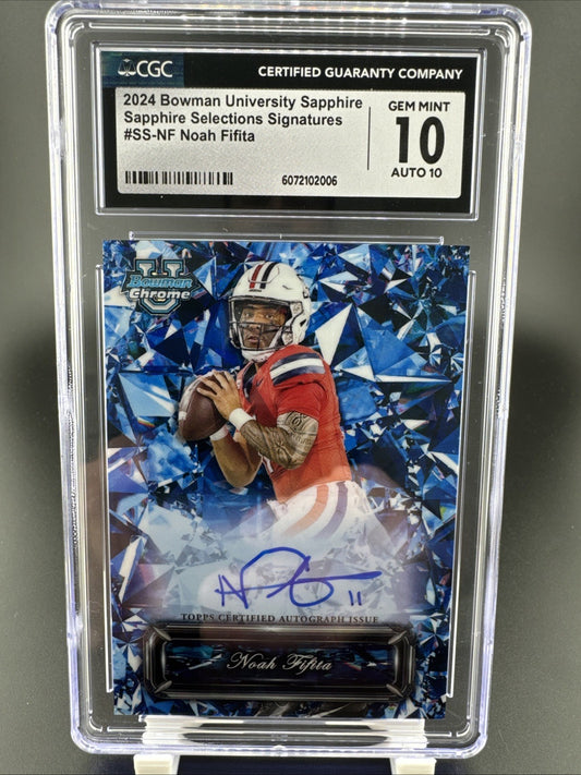 2024 Bowman University Chrome Sapphire Selections Auto Noah Fifita #SS-NF CGC 10