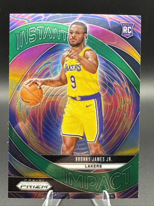 2024-25 Panini Prizm - Instant Impact Bronny James #7 Green Prizm (RC)