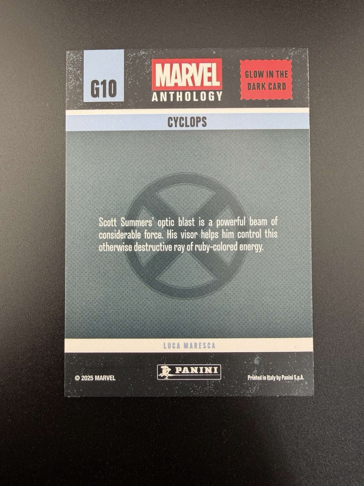 2025 Panini Marvel Anthology Treasure Box  Glow In The Dark Insert # G10 Cyclops