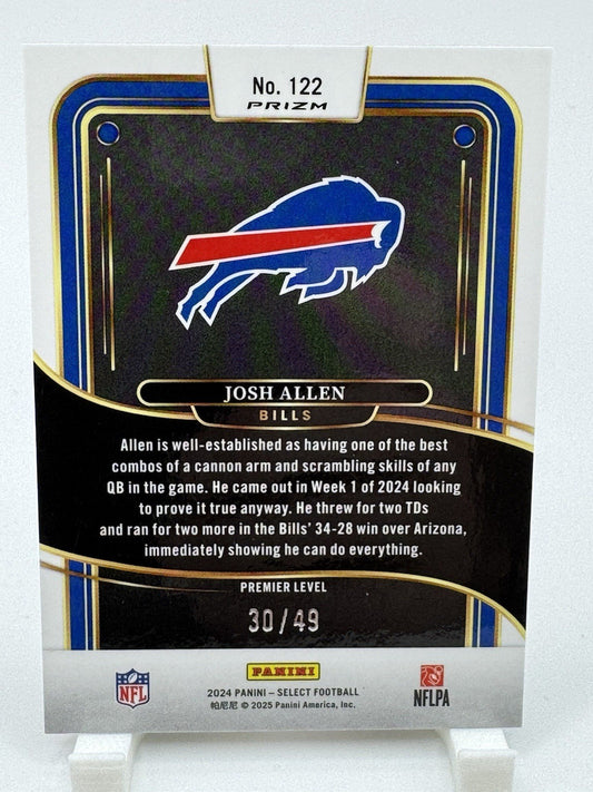 Josh Allen 2024 Panini Select Premier Level Red Disco #122 Jersey Match  30/49