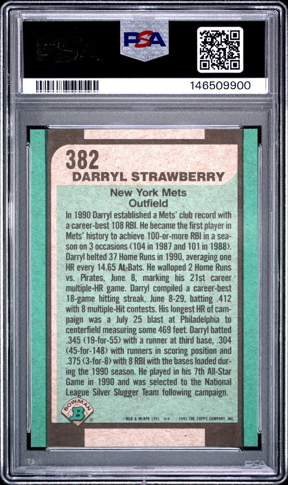 1991 Bowman - Darryl Strawberry #382