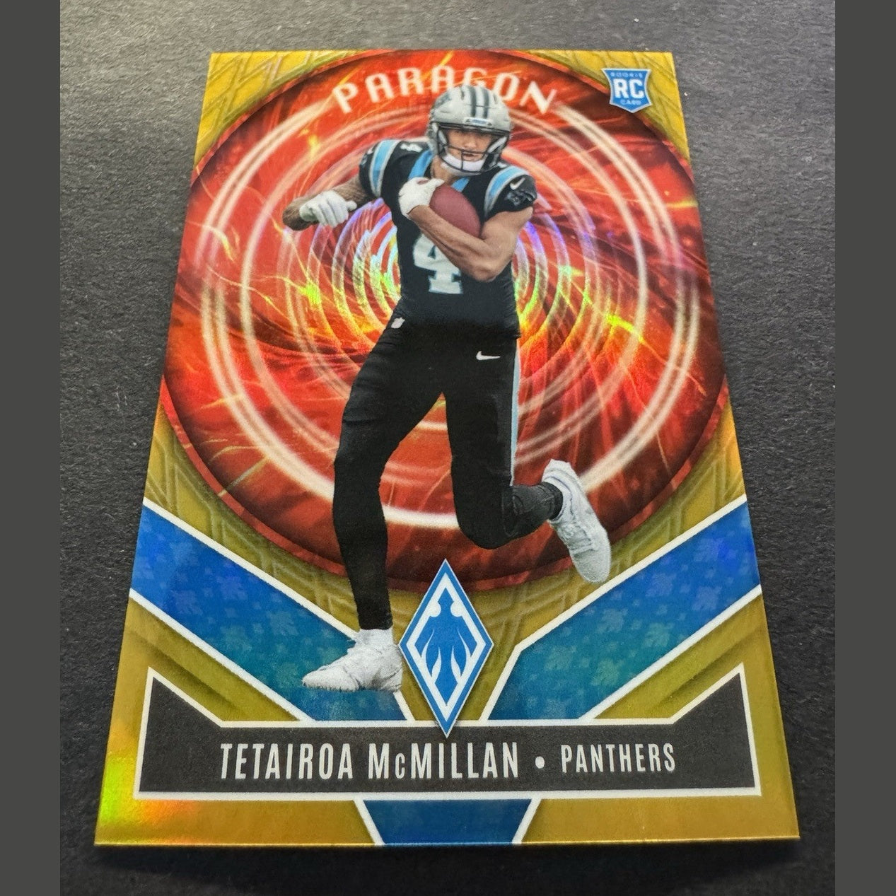 Tetairoa McMillan 2025 Panini Phoenix Paragon Gold /10 #16 Panthers RC