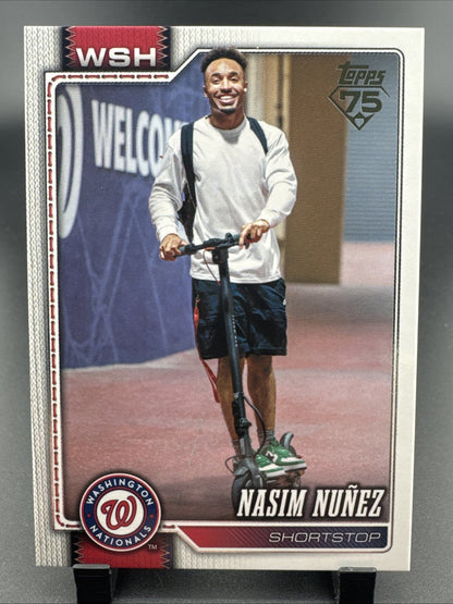 Topps 2026 Series 2 Nasim Nunez Nationals #645 Golden Mirror Image Variation
