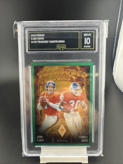 2024 Panini Phoenix - Treasured Tandems John Elway, Terrell Davis #TT-DEN Green