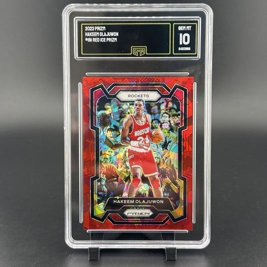 2023-24 Prizm Hakeem Olajuwon #191 Red Ice Prizm GMA 10