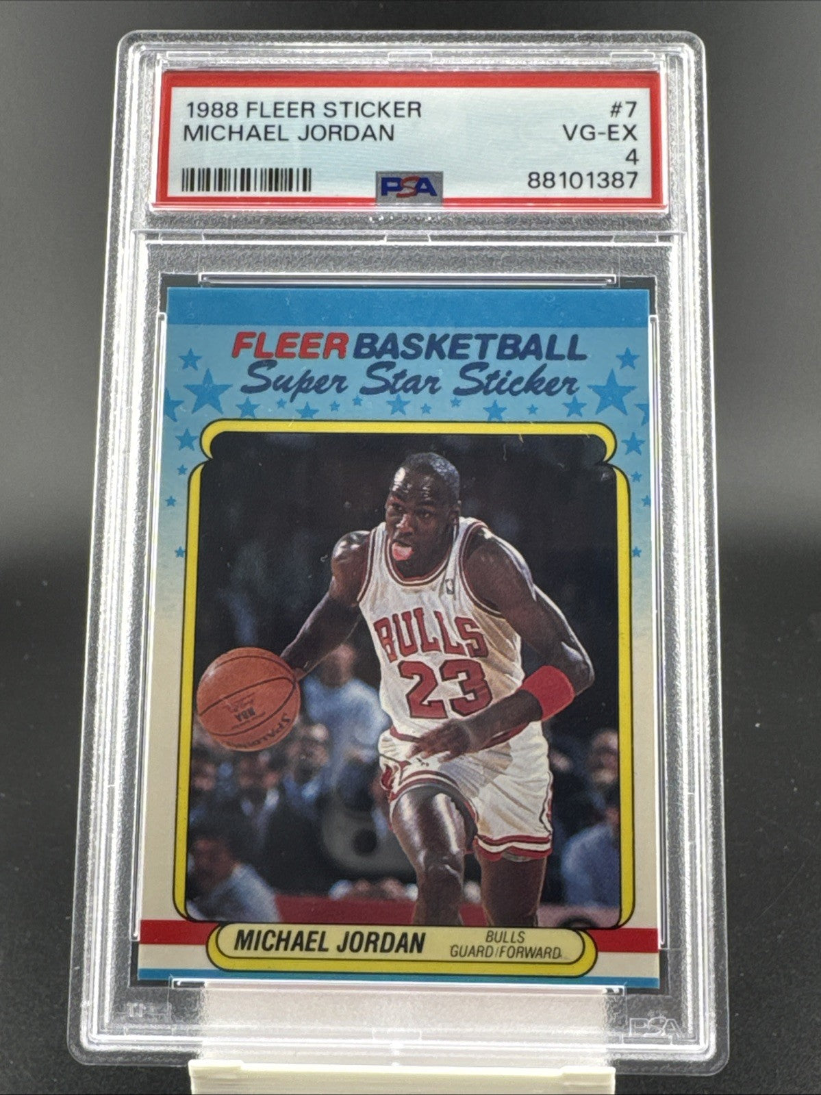 1988 Fleer Sticker Michael Jordan #7 PSA 4