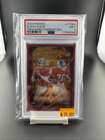 2024 Panini Phoenix Treasured Tandems John Elway, Terrell Davis #TT-DEN PSA 9