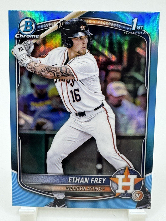 2025 BOWMAN DRAFT CHROME #BDC-67 ETHAN FREY BLUE SKY REFRACTOR HOUSTON ASTROS