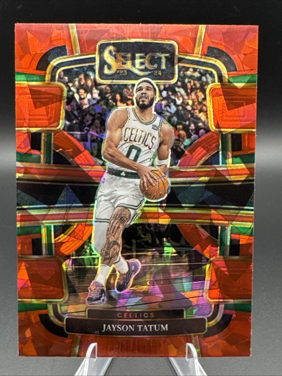 2023-24 Panini Select - Concourse Jayson Tatum #45 Red Cracked Ice Prizm
