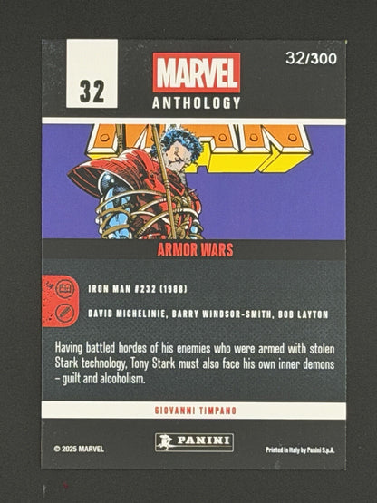 ARMOR WARS numbered /300 Sparkle Holo - Panini MARVEL ANTHOLOGY Iron Man