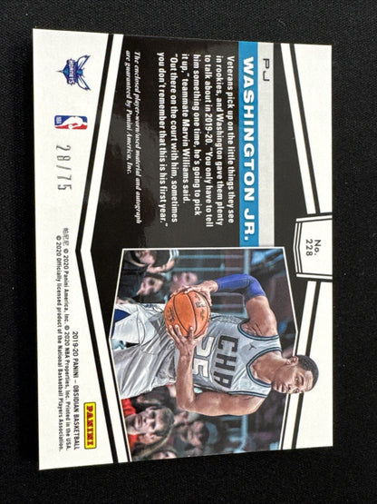 2019-20 Obsidian PJ Washington Jr RC Rookie AUTO RELIC PATCH RPA /75 HORNETS