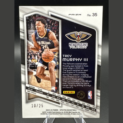 2023-24 Trey Murphy III Panini Spectra Prizm 10/25 #35 Pelicans SP