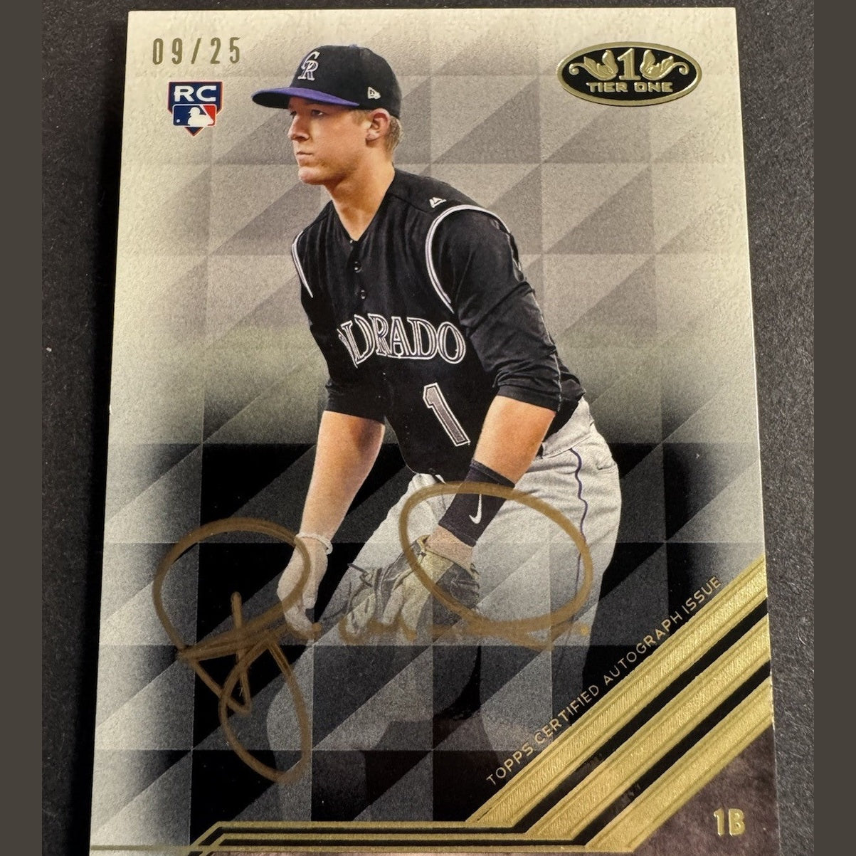 2018 Topps Tier One 1 Ryan McMahon Rookie RC Autograph Auto SP 9/25 Gold Auto