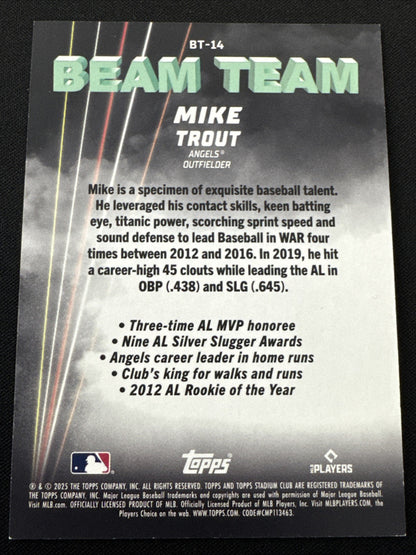 2025 Topps Stadium Club Mike Trout Beam Team SSP Case Hit #BT-14