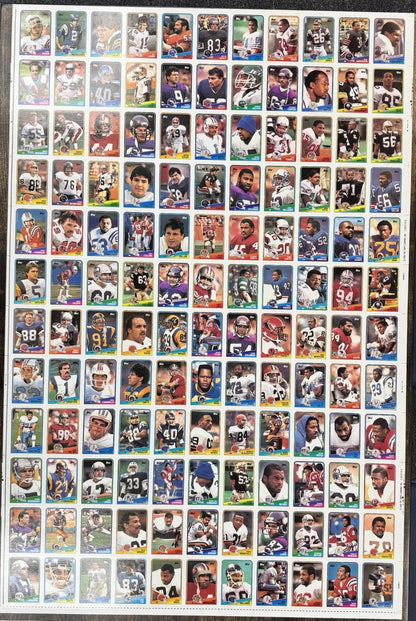 Three Topps 1988 NFL uncut original player card Sheets