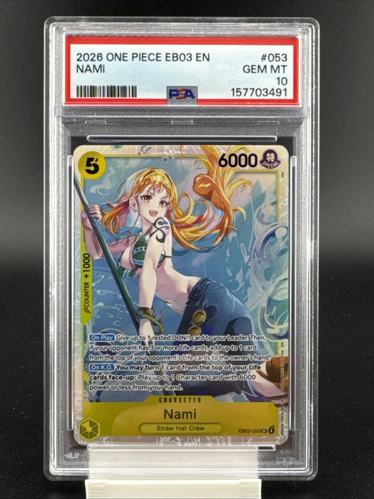 Nami (053) EB03-053 Extra Booster: One Piece Heroines Edition Foil PSA 10