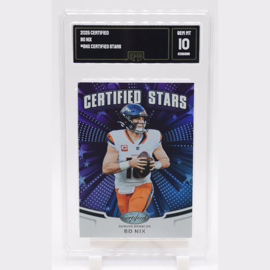Bo Nix 2025 Panini Certified Certified Stars Insert Card #CST-BNX GMA MT 10