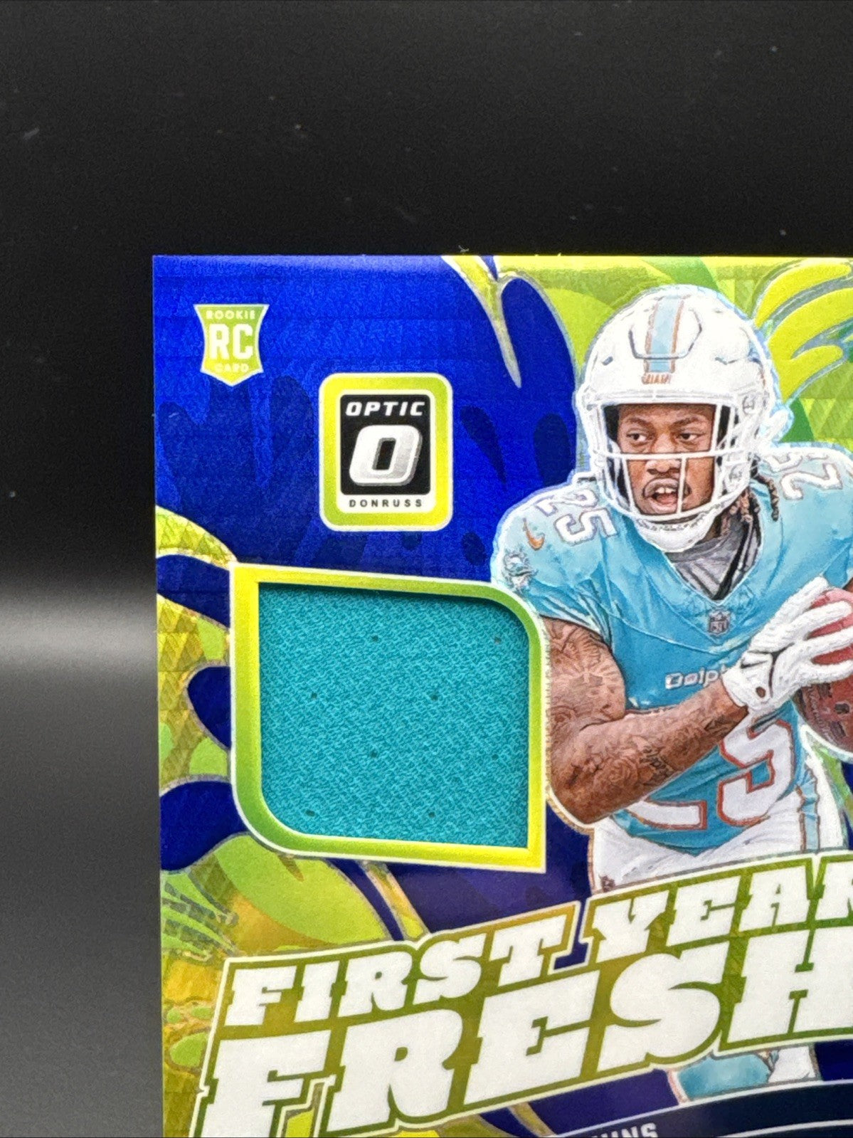 2024 Panini Optic Jaylen Wright First Year Fresh (RC) Blue Hyper #FYF-JWT