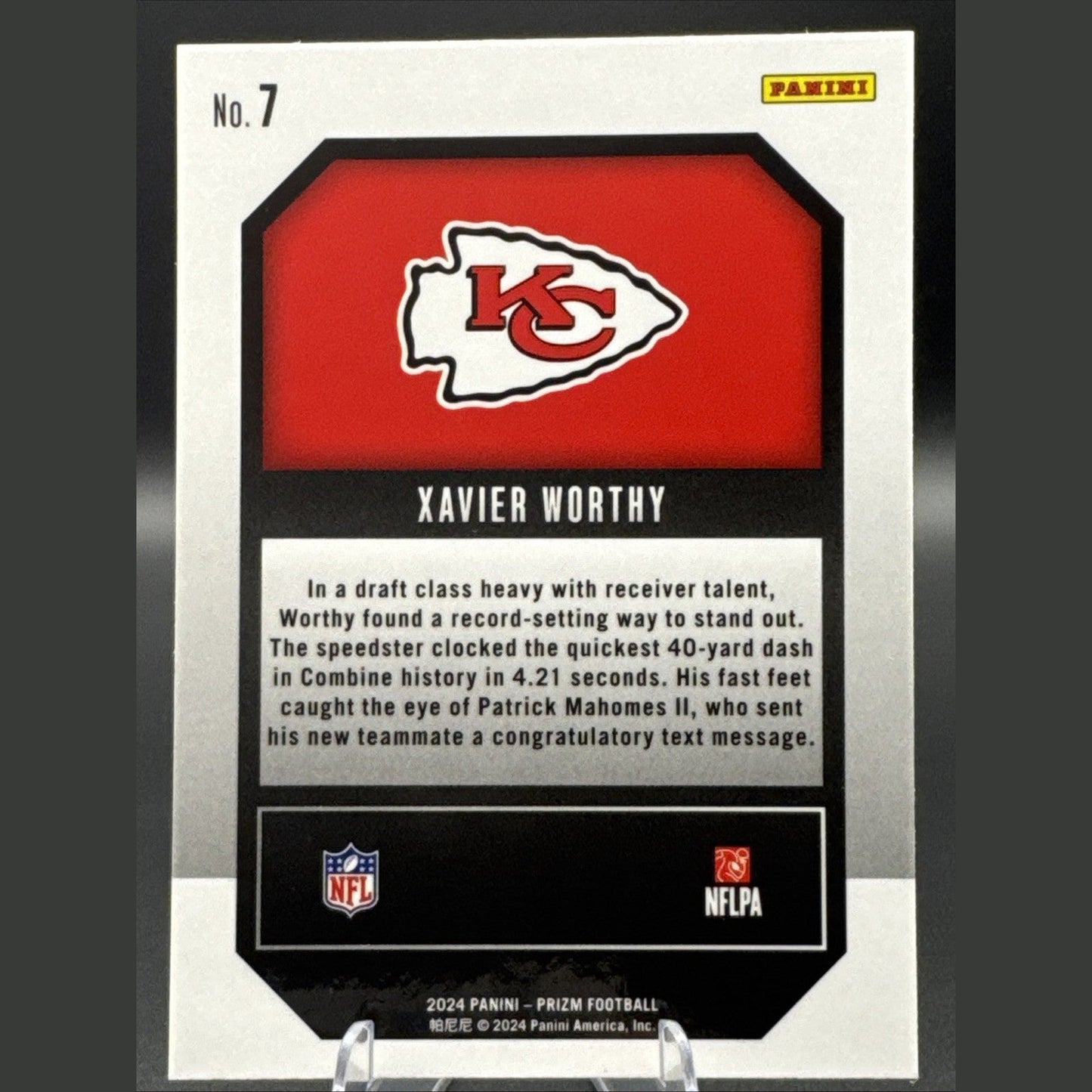 2024 Prizm Xavier Worthy Rookie Emergent #7 Panini Kansas City Chiefs RC Insert
