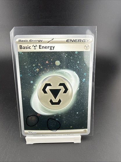 2023 Pokemon 151 Cosmos Holo Metal/Steel Energy WITH SWIRL! SVN EN #008