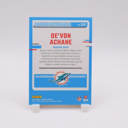 2023 Donruss De'Von Achane Orange Holo Stat line Rated Rookie 26/28 #365 Miami
