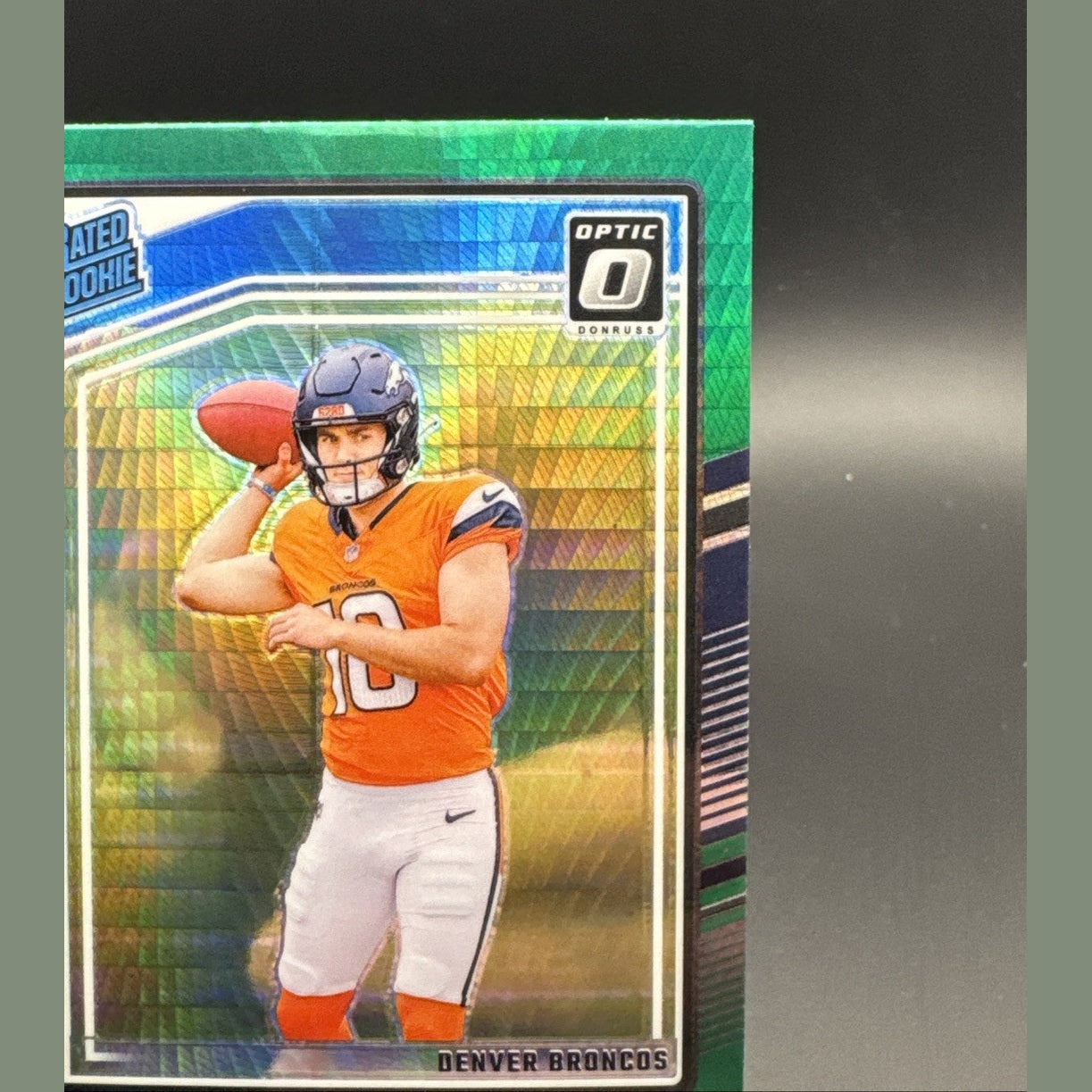 2024 Bo Nix Green Hyper Optic SP Rated Rookie #209 Panini Donruss Prizm Broncos