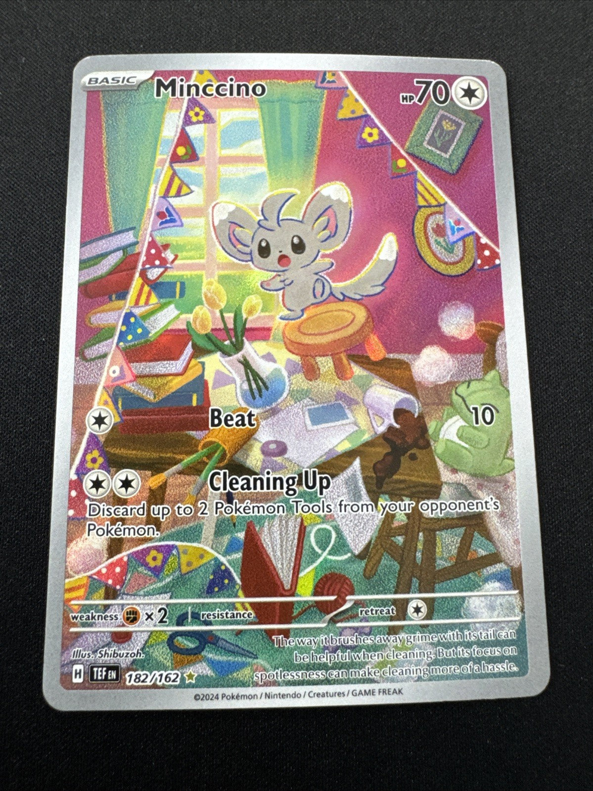 Minccino 182/162 Near Mint Illustration Rare Full Art Pokemon Temporal Forces NM
