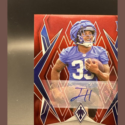 Jarquez Hunter 2025 Panini Phoenix Football RC Rookie Auto Red #232 48/99