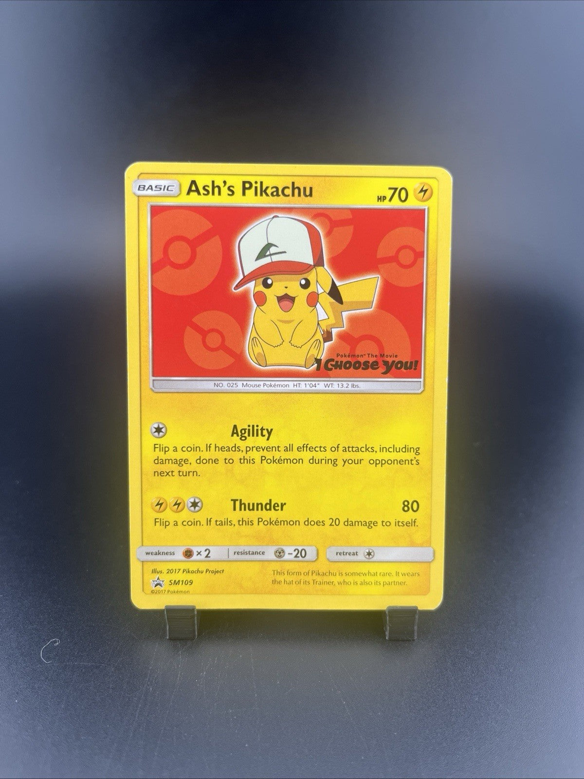 Ash's Pikachu SM109 Black Star Promo English Pokémon TCG HP 70 Regular
