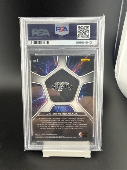 Panini Prizm 2023-24 Deep Space Victor Wembanyama Rookie #1 PSA 9 Spurs