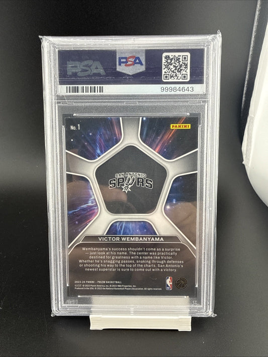 Panini Prizm 2023-24 Deep Space Victor Wembanyama Rookie #1 PSA 9 Spurs
