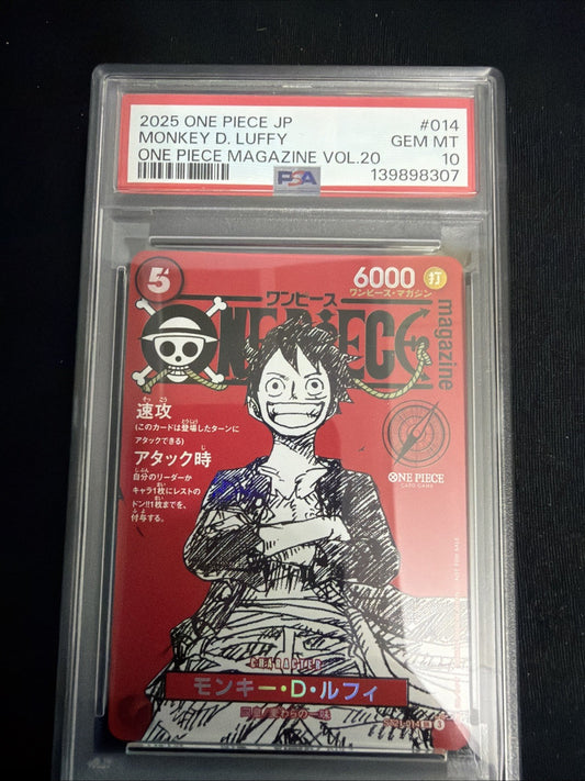 One Piece Monkey D Luffy Magazine PSA10 Certified Authentic Collectible