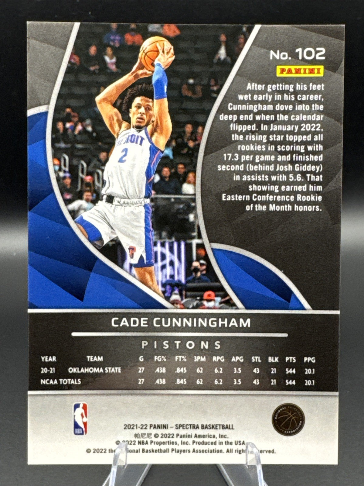 2021-22 Panini Spectra Cade Cunningham RC #102 Rookie Variation Pistons