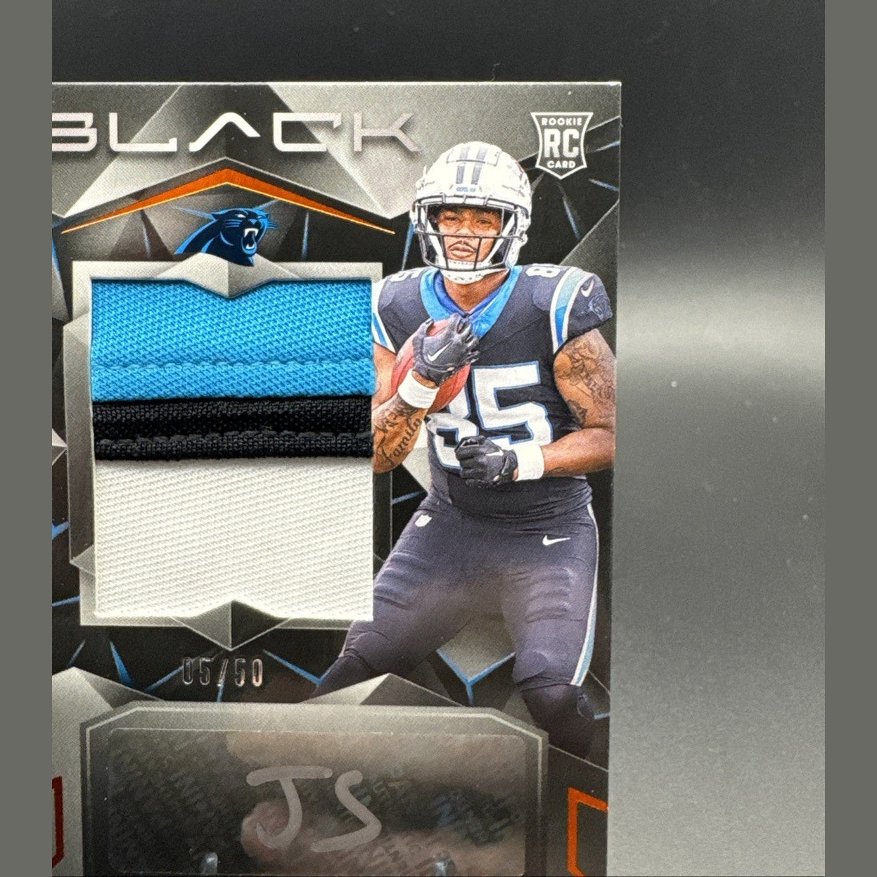 2024 Panini Black - Rookie Patch Autograph Ja'Tavion Sanders #222 Emerald 5/50